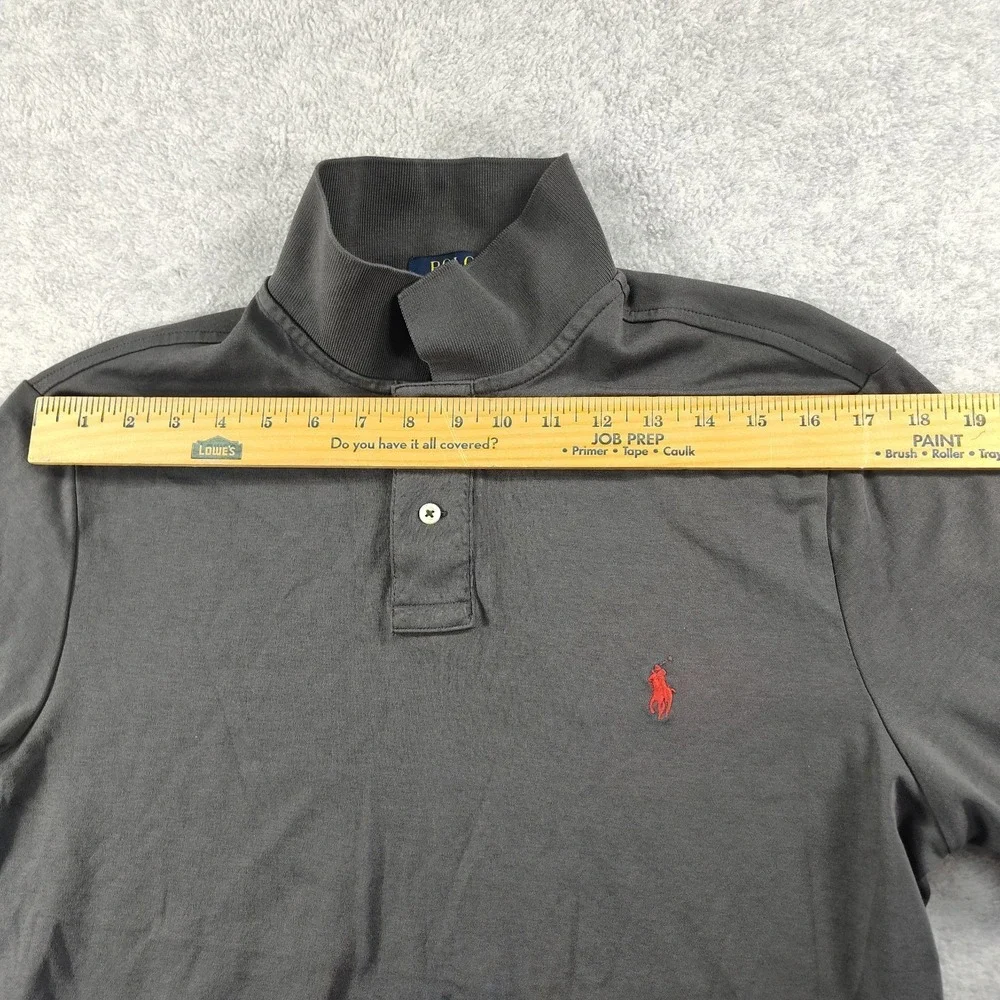 Polo by Ralph Lauren Gray Cotton Polo Shirt Size Large Custom Fit BB7.15E-3582